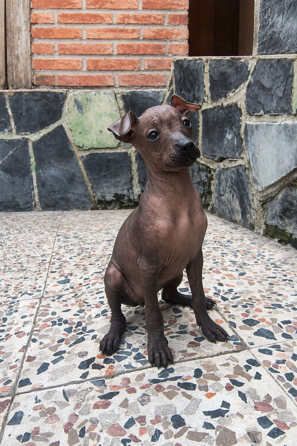 Xilonen Ramírez, cachorra xoloitzcuintle miniatura sin pelo
